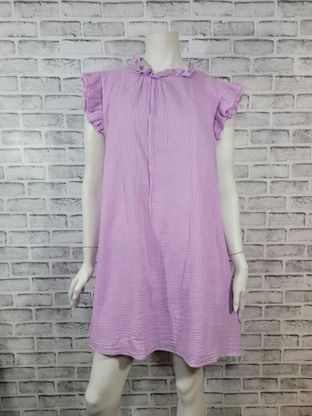 Victoria Dunn VD Lounge Purple Gauze Dress Lavender Pockets Size XXL Runs Small